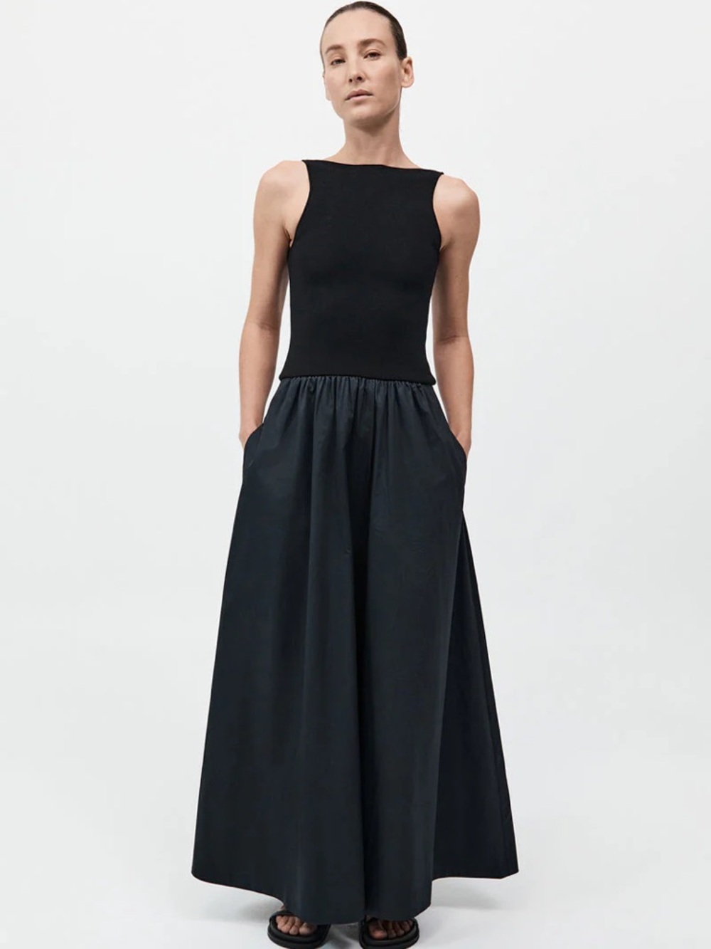 St. Agni Bateau Cut Out Dress in Black